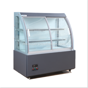 Pintu Kaca Curved Freezer Bakery untuk Paparan Kek